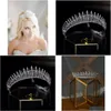 Acessórios de cabelo Clipes Barrettes Fiddy898 Cristal Vintage Royal Queen King Tiaras e Coroas Homens / Mulheres Pageant Prom Diadem Ornaments D Dh0BT