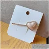 Hårtillbehör klipp Barrettes Sydkorea Dongdaemun Pearl Love Hairpin Girl Side Liu Seaside Clip Simple Metal Duckbill With Gem D DHY41