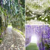 Decorative Flowers JAROWN Wisteria Artificial Wedding Arch DIY Decor Party Festival Garden Hanging Plant Vine