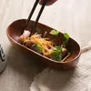 Assiettes Table à manger plateau en bois Style japonais plat de service élégant pour fruits secs fromage Sushi vacances rétro