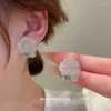 Pendientes colgantes ROPUHOV 2023 S925 aguja de plata resina flor mariposa Simple moda pequeño temperamento fresco Stud para mujeres