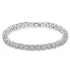 925 Sterling Silber 5MM Zirkonia Tennis Iced Out Armband Kette Kristall Hochzeit Party Schmuck für Women323N