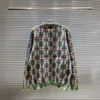 여성 스웨터 디자이너 남성용 새로운 스웨터 니트 카디건 기하학적 자카드 패턴 무거운 작업 자수 편지 로그 순수 면화 유니 시즈 렉스 8Q