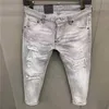 Поп-мужские джинсы Pantaloni da ciclismo uomo jean для мужчин motociclo Классические рваные мотоциклетные байкерские джинсовые брюки Брендовая мода De291U