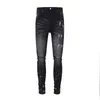 Pb Purple Jeans Skinny Leg Black Color Paint Wash Distressed Stretch Denim