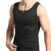 Homens suor sauna terno colete cintura trainer corpo shaper neoprene tanque superior camisa de compressão treino fitness emagrecimento espartilho cintas253b