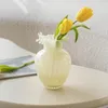 Vasos estilo nórdico vidro ins tipo sala de estar ornamentos creme cor vasos de flores para flores secas acessórios de mesa