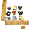 Uroki 50pcs/zestaw francuskie bldog żaby psie clog 2d soft pvc buty akcesoria dekoracje buty jibz dla dzieci
