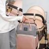 Diaper Bags Folding Mummy Bag Lightweight Portable Folding Crib Bed Largecapacity Baby Backpack Female Mommy Outting Bag sac a langer 230915