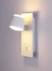 Vägglampor modern sängläsning LED -lampa roterbara sconces med switch el vardagsrum sovrummet bakgrundsbelyst omgivande ljus USB -laddning