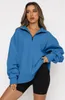 Women's Hoodies Oversized Half Zip Pullover Long Sleeve Plus Size Sweatshirts For Women Quarter Hoodie Girls Fall Blouse Clothes Sudaderas