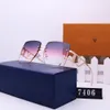Designer zonnebrillen mode luxe zonnebril voor dames heren frameloos skelet glamour rijden strandschaduw uv-bescherming gepolariseerde bril cadeau met doos