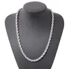 ed Rope Chain Classic Mens Jewelry 18k White Gold Filled Hip Hop Fashion Necklace Jewelry 24 Inches199M