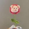 Dekoratif çiçekler el dokuma hayvan sevimli tığ işi ayçiçeği havuç domuz yapay süsler buketler dekorasyon