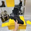 Designer Rockoko Boots Donna Domino Silhouette Stivaletti Stretch Sneaker con tacco alto Scarpe invernali Chelsea Motorcycle Riding Ladies Boot
