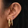925 Gümüş Doğum Taşı Küpe 18k Altın Kaplama Mini 4mm Kübik Zirkonya Saplama Küpe Kadınlar ve Erkekler Unisex Ear Takı