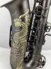 Saxophone alto Eastern Music Professional noir mat avec gravures de dragon