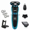 Rasoirs électriques Rasoirs électriques Rasoir électrique Rasoir électrique Coupe de cheveux Machine de rasage pour hommes Tondeuse à barbe Rasoir rotatif 100 étanche à l'eau 230324 x0