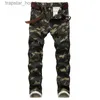 Heren Jeans Heren Jeans Heren Slim Stretch Legergroen Gedrukt Casual Broek Camo Print Mode Persoonlijkheid 44 L2309119