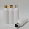 Lagerflaschen 30 stücke 250 ml Weiß Klar Schwarz Leere Kunststoff Shampoo PET mit Gold Silber Disc Top Cap Duschgelbehälter