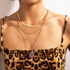 Chains Bohemian Irregular Stone Pendant Necklace For Women Charms Wafer Multilayer Thick Chain Choker Jewelry Collar 17343