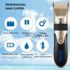 Barbeador elétrico profissional máquina de cortar cabelo barbeiro aparador de barba recarregável máquina de corte de cerâmica lâmina de cerâmica baixo ruído adulto criança corte de cabelo x0918