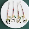 Charms chinoiserie stil söt panda bambu hänge anti förlora lanyard mobiltelefon charm