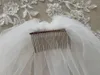 Voiles de mariée blanc ivoire de 3 mètres de long, cathédrale Real Po, une couche de dentelle, voile de mariage avec peigne en métal, Veu Velo Noiva