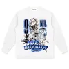 BC Joboro Rugby Vintage Tryckt Hip Hop Long Sleeve Kort ärm T-shirt tvättad high street mode märke Loose Top