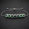 Beaded Bangle 2023 New Luxury Green Pink Rose Gold Silver Color CZ Bracelet for Wedding Women on Hand Gift Jewelry Wholesale Bulk S5243 230925
