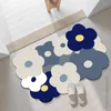 Tapetes antiderrapante banheiro absorvente tapete flor pequena porta de tapete