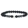 Bracciale con perline nere opache da 8 mm, pietra, ematite, uomo, donna, yoga, equilibrio curativo