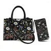 Portafogli Belidome Hummingbird Designer floreale Borse da donna e borsette 2Set Borse a tracolla in pelle con manico superiore Borsa a tracolla Messenger Tote Bag