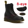 2024 New Dr Martins Airwair 플랫폼 Ankle Martin Boot High Doc Martens 여성 디자이너 부츠 OG 1460 Jadon 부드러운 가죽 나파 옐로우 스티치 부츠 낮은 로퍼 신발