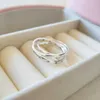 Ring aus 925er-Sterlingsilber, wirbelnde Symmetrie mit klarem Zirkonia, passend für Pandora-Charm-Schmuck, Verlobung, Hochzeit, Liebhaber, modischer Ring für Frauen