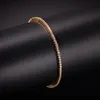 Hip Hop para hombre, cadena de tenis ostentosa con circonita cúbica helada, pulsera de oro de 2mm y 8 pulgadas, pulsera creativa con dije Unisex, joyería 236a