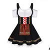 Costume de thème allemand Oktoberfest Halloween Costumes de bière robe de fille plus taille Bar Maises robes femme Cosplay Vêtements 5 styles Drop Dhsvt