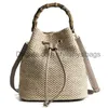 Totes Handmade Women Summer Beach Straw Bags Bucket Crossbody Shoulder Female Rattan Messenger Bag Hard Top-handle Cross Body