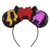 Haarschmuck 2023 Halloween Bögen Ohren Stirnband Mädchen Festival Pailletten Schleife für Frauen Mädchen Party Cosplay Haarband Geschenk Kinder 230918