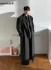 Women's Wool Blends Mauroicardi Autumn Winter Extra Long Warm Black Loose Casual Wool Blends Coat Men Luxury Floor Length Overcoat Korean FashionL230918