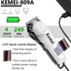 Elektrikli Kıraklar KM-809A Profesyonel Saç Düzenleyicisi Ayarlanabilir Elektrik Kablosu/Kablosuz Saç Clipper Erkekler için Saç Kesimi Makine LED Ekran X0918