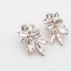 Headpieces 2023 Fashion Leaf Zircon Drop Earrings For Women White Gold Color Crystal Wedding Bridal Jewelry Gift Brinco