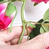 Flores decorativas Real Touch Artificial Rose Ivy Vine Silk Flower Tree Branches Garland String com folhas Home Wall Pendurado Decoração de Casamento