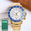 Orologio Di Lusso Mens Watches 116681 44mm Two Tone Gold Stainless Steel Mens Automatic Mechanical Watch Big Dial Chronograph Waterproof Montre Luxe 0may