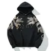 Aolamegs Wholesale Link Men's Hip Hop Hoodies Chinese Dragon Embroidery Sweatshirt Harajuku Hooded Pullover High Street