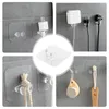 Hooks Punch Free Plug Hook Self Adhesive Solid Socket Head Holders Multipuropos Transparent väggmonterad trådlagring