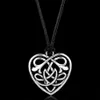 Ciondoli a cuore scavato con nodo gotico irlandese Ciondoli Collana girocollo a catena con catena in corda di pelle per accessori donna326U