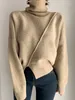 Maglioni da donna Autunno Inverno Casual Oversize Maglione spesso Pullover Donna 2023 Split Fork Maglione dolcevita allentato