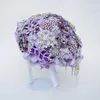 Flores de casamento eillyrosia violeta roxo jóias buquê noiva pesado caro luxo lavanda lilás de mariage azul