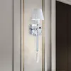 Lâmpada de parede alta estilo europeu cristal led arandela interior para el sala estar escadas corredor quarto longo luminária iluminação